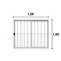 Janela 2 Folhas de Correr C/ Grade 1.00 X 1.20 Alumínio Branco Linha Modular - Hale - 3