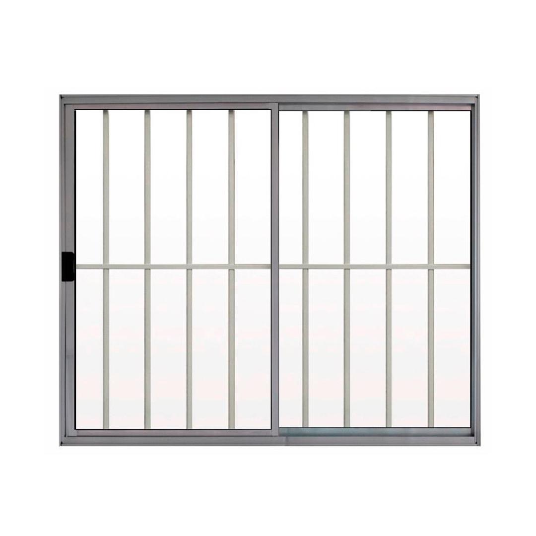Janela 2 Folhas de Correr C/ Grade 1.00 X 1.50 Alumínio Brilhante Linha Modular - Hale - 1