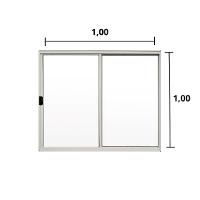 Janela 2 Folhas de Correr S/ Grade 1.00 X 1.00 Alumínio Branco Linha Modular - Hale - 3