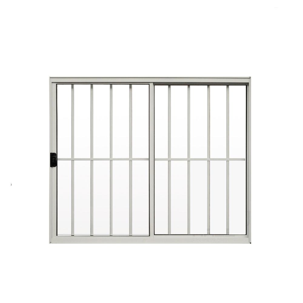 Janela 2 Folhas de Correr C/ Grade 1.00 X 1.00 Alumínio Branco Linha Modular - Hale - 1