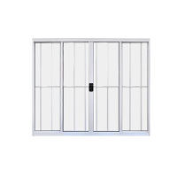 Janela 4 Folhas de Correr C/ Grade 1,00 X 2.00 Alumínio Branco Linha Modular - Hale - 1