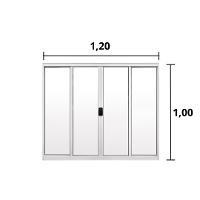 Janela 4 Folhas de Correr S/ Grade 1,00 X 1.20 Alumínio Branco Linha Modular - Hale - 2