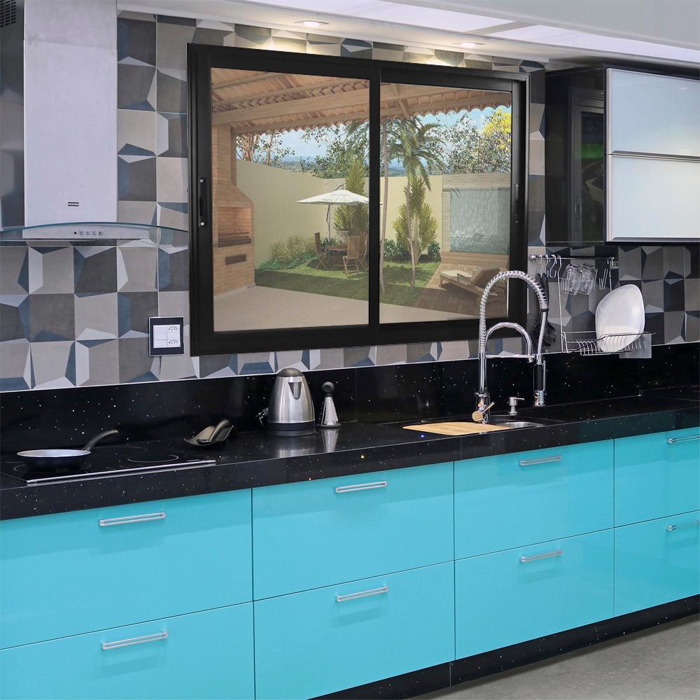 Janela 2 Folhas Alumínio Preto 1.00 x 1.00 Linha Suprema - Hale - 3