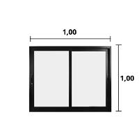 Janela 2 Folhas Alumínio Preto 1.00 x 1.00 Linha Suprema - Hale - 4