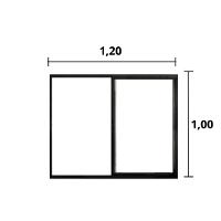 Janela 2 Folhas de Correr S/ Grade 1.00 X 1.20 Alumínio Preto Linha Modular - Hale - 2
