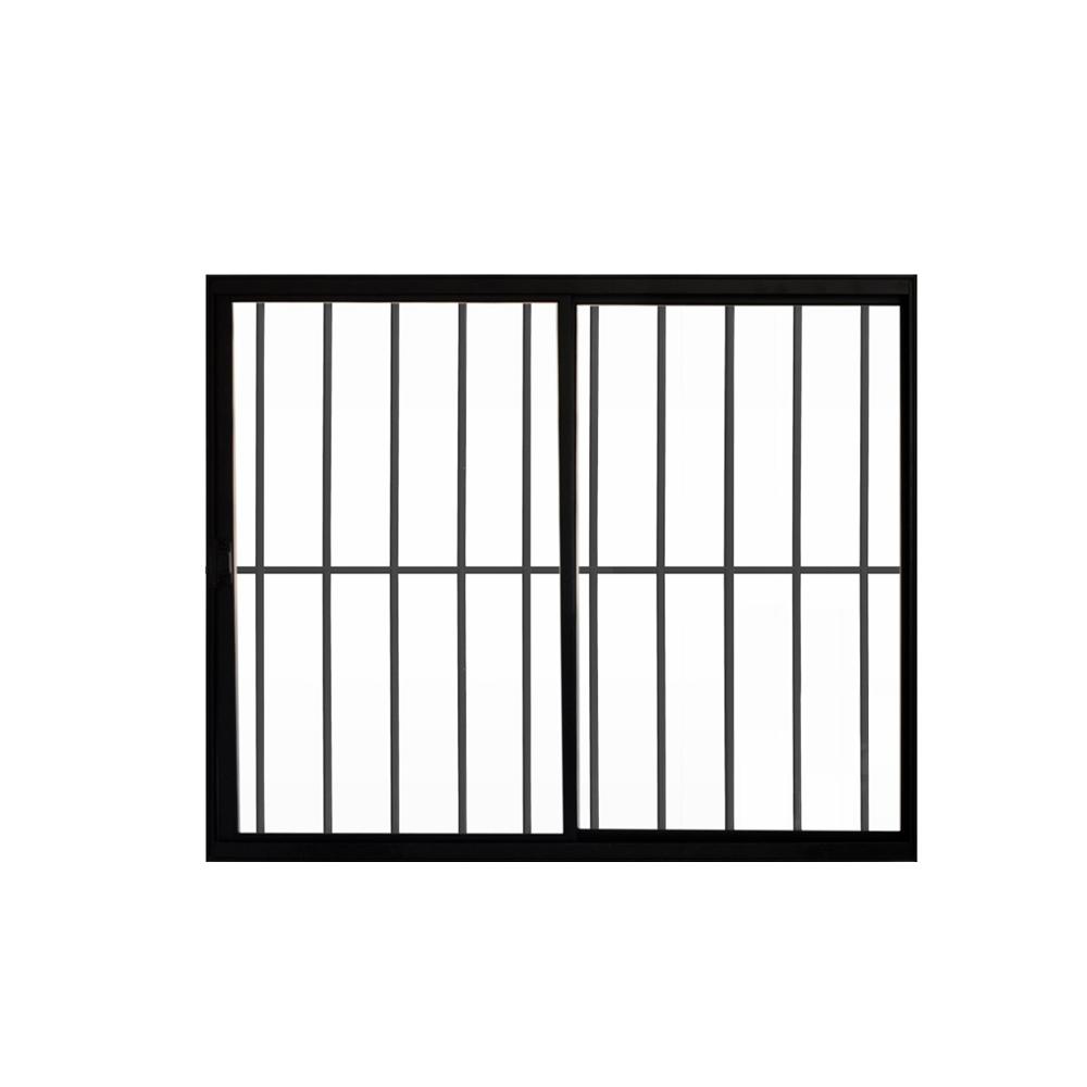 Janela 2 Folhas de Correr C/ Grade 1.00 X 1.50 Alumínio Brilhante Linha Modular - Hale - 1