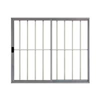 Janela 2 Folhas de Correr C/ Grade 1.00 X 1.00 Alumínio Brilhante Linha Modular - Hale - 1