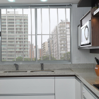 Janela 2 Folhas de Correr C/ Grade 1.00 X 1.00 Alumínio Brilhante Linha Modular - Hale - 3