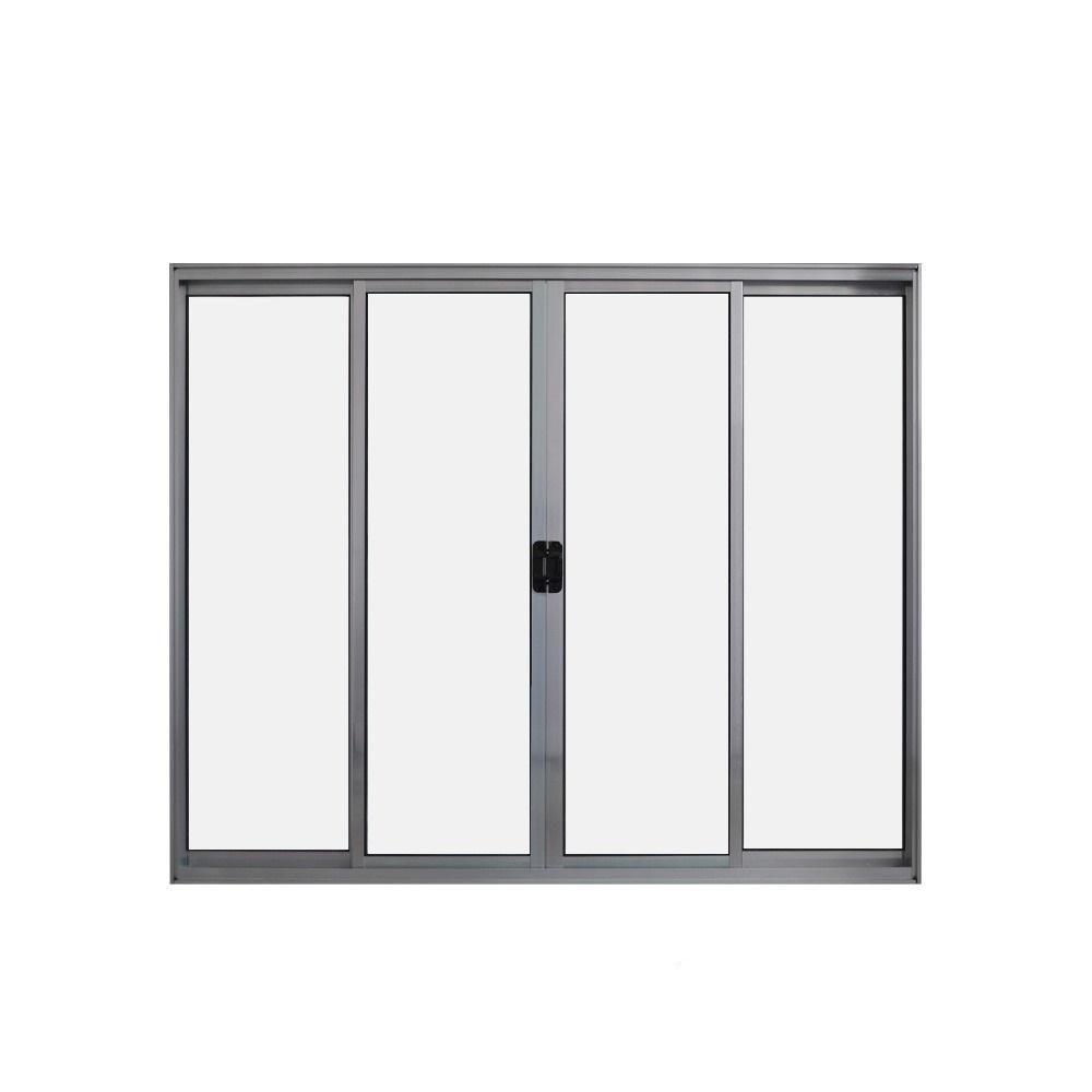 Janela 4 Folhas de Correr S/ Grade 1,00 X 1.00 Alumínio Brilhante Linha Modular - Hale - 1