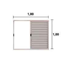 Veneziana 3 Folhas de Correr S/Grade 1.00 X 1.00 Alumínio Branco Linha Modular - Hale - 2