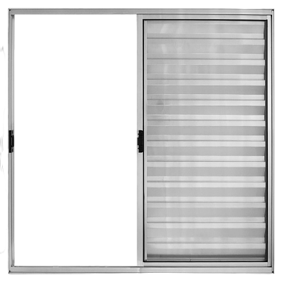 Veneziana 3 Folhas de Correr S/Grade 1.00 X 1.50 Alumínio Brilhante Linha Modular - Hale