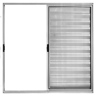 Veneziana 3 Folhas de Correr S/Grade 1.00 X 1.50 Alumínio Brilhante Linha Modular - Hale - 1