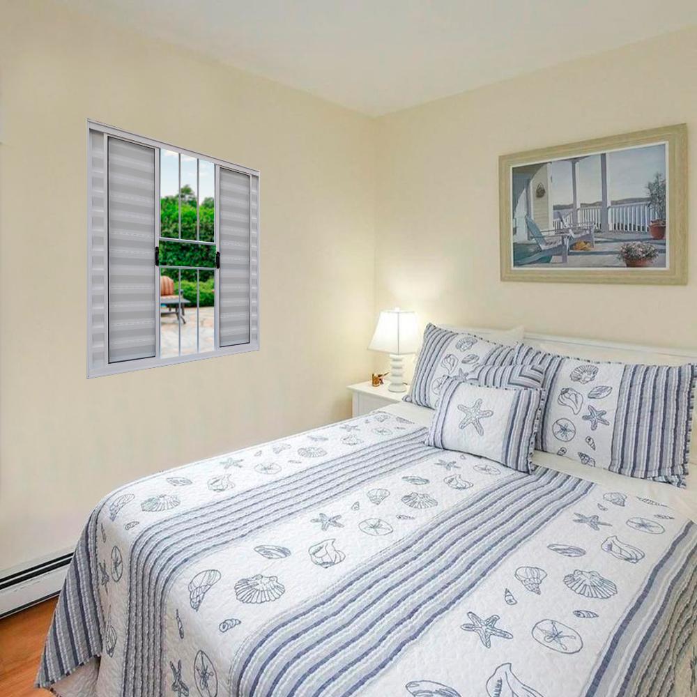 Veneziana 6 Folhas de Correr C/Grade 1.00 X 2.00 AlumÍnio Branco Linha Modular - Hale - 3