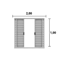 Veneziana 6 Folhas de Correr S/Grade 1.00 X 2.00 Alumínio Branco Linha Modular - Hale - 2