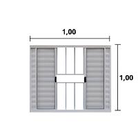 Veneziana 6 Folhas de Correr C/Grade 1.00 X 1.00 Alumínio Branco Linha Modular - Hale - 2