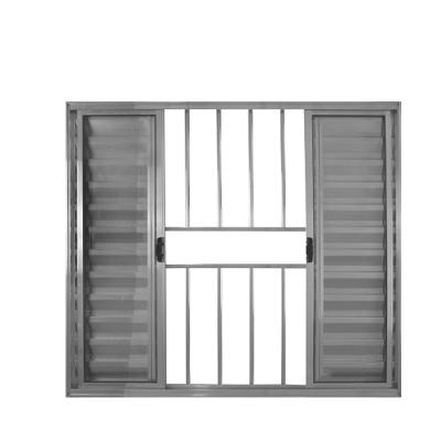 Veneziana 6 Folhas de Correr C/Grade 1.00 X 1.20 Aluminio Brilhante Linha Modular - Hale