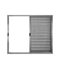 Veneziana 3 Folhas de Correr S/Grade 1.00 X 1.00 Alumínio Brilhante Linha Modular - Hale - 1