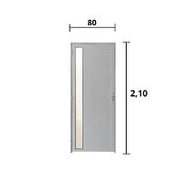 Porta Lambril C/ Visor Alumínio Branco 2.10 x 0.80 - Hale - 2