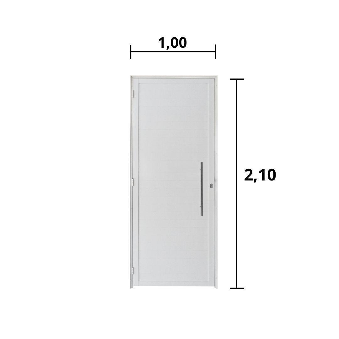 Porta Lambril C/ Puxador Alumínio Branco 2.10 x 1.00  - Hale - 2
