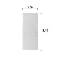 Porta Lambril C/ Puxador Alumínio Branco 2.10 x 1.00  - Hale - 2