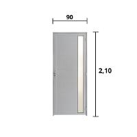 Porta Lambril C/ Visor Alumínio Branco 2.10 X 0.90 - Hale - 2