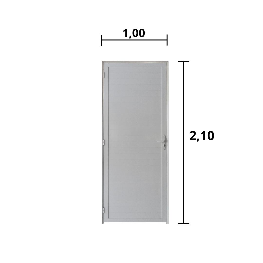 Porta Lambril C/ Fechadura Alumínio Branco 2.10 x 1.00 - Hale - 2