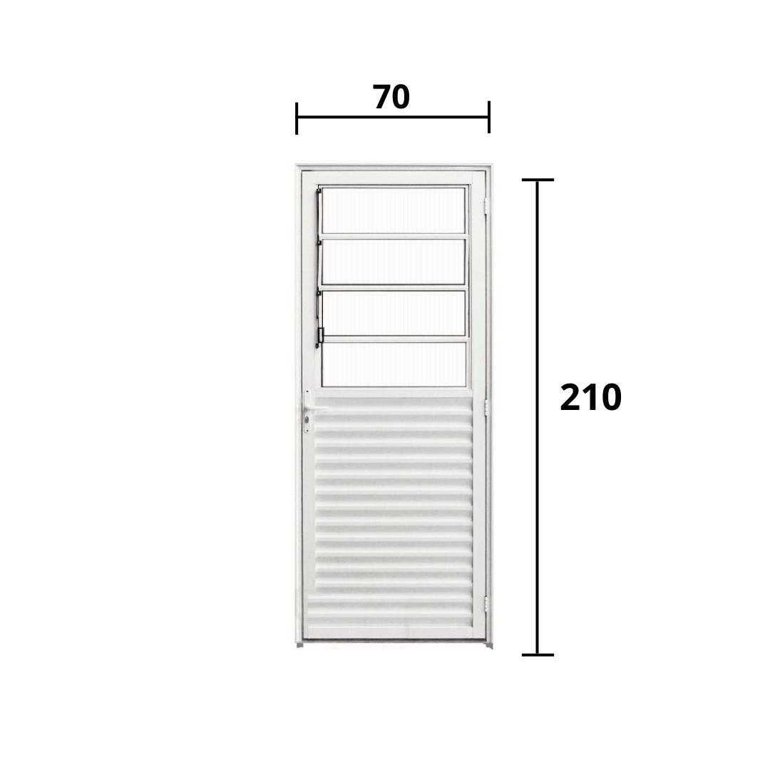 Porta Basculante Alumínio Branco 2.10 x 0.70 - Hale - 4