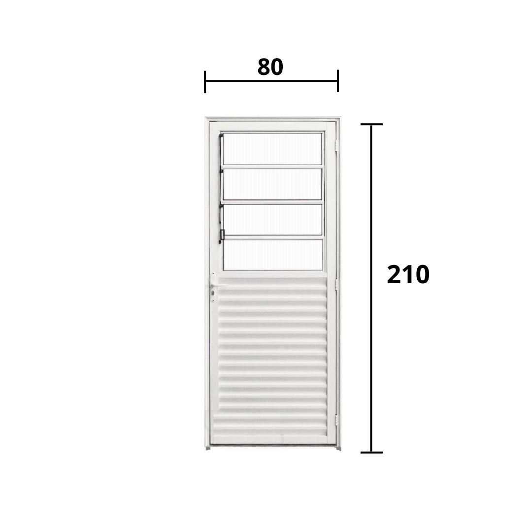 Porta Basculante Alumínio Branco - 2.10 x 0.80 Hale - 2