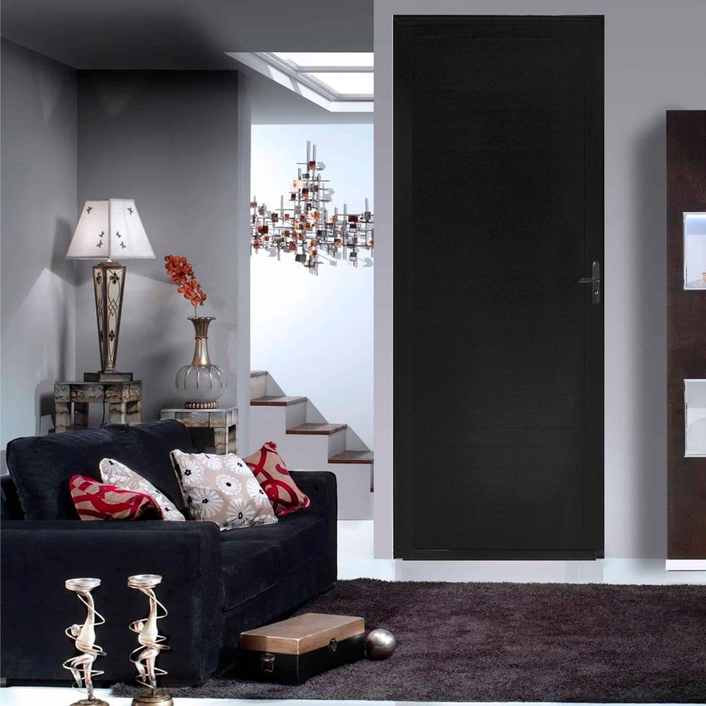 Porta Lambril C/Puxador Alumínio Preto 2.10 x 0.90 Lado Direito - Hale - 3