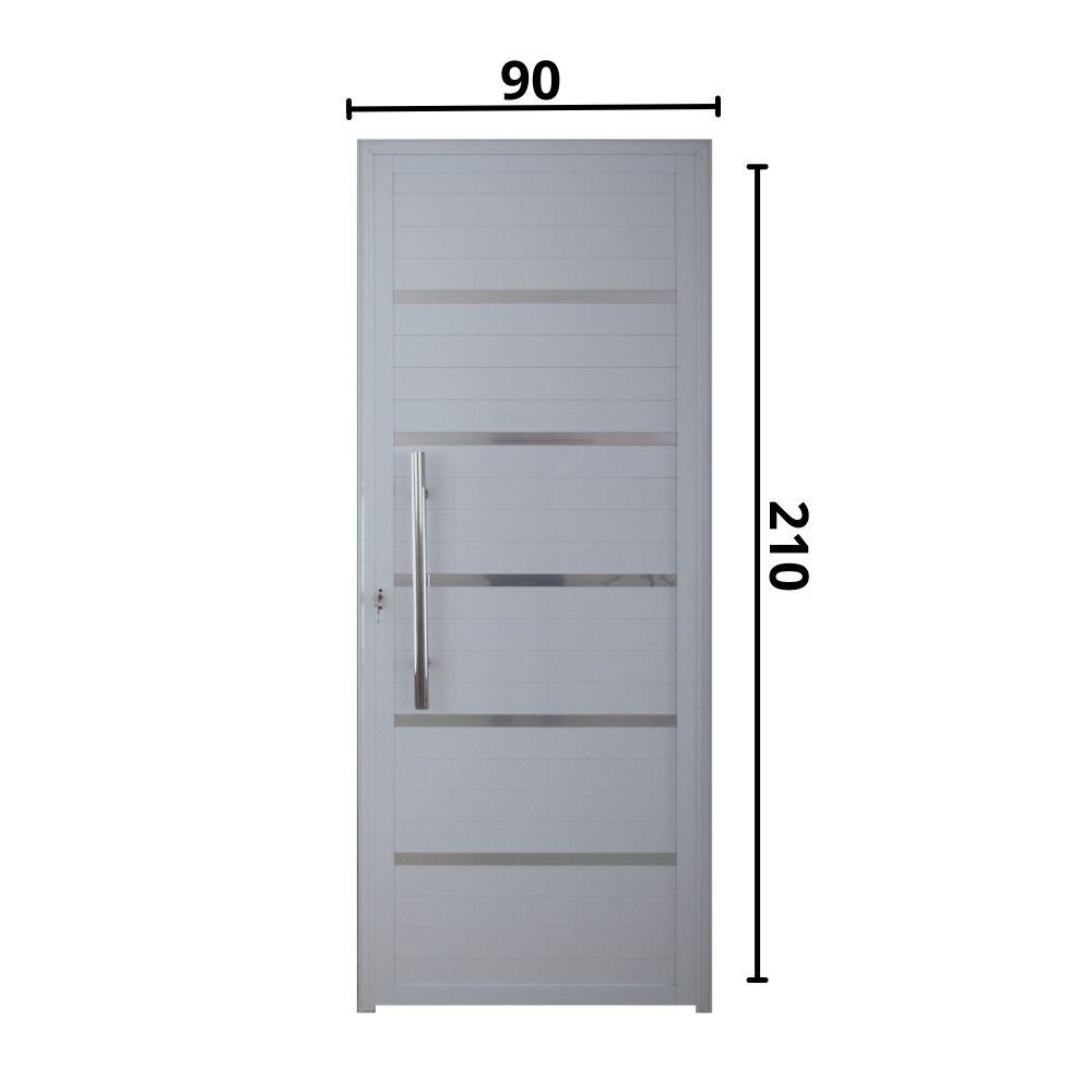 Porta Lambril Solara com Puxador 90 x 2.10 Branca Lado Direito - Hale - 4