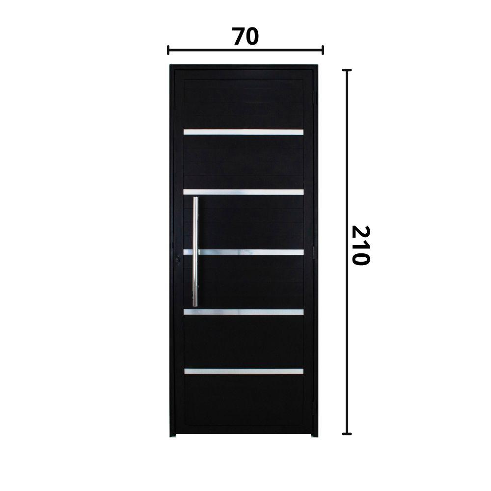 Porta Lambril Solara com Puxador 70 x 2.10 Preta Lado Esquerdo - Hale - 4