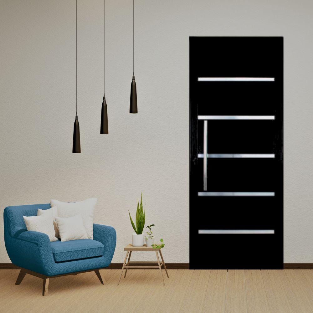 Porta Lambril Solara com Puxador 80 x 2.10 Preta Lado Direito - Hale - 2