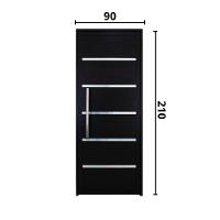 Porta Lambril Solara com Puxador 90 x 2.10 Preta Lado Direito - Hale - 4