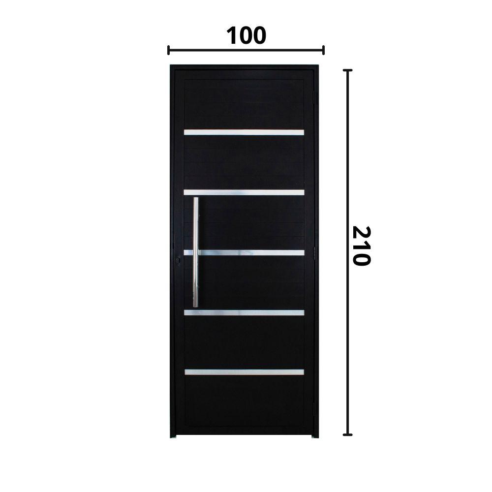 Porta Lambril Solara com Puxador 1.00 x 2.00 Preta Lado Esquerdo - Hale - 4