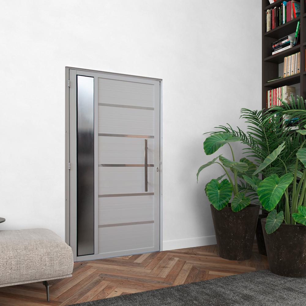 Porta Lambril Solara com Visor e Puxador 90 x 2.10 Branca Lado  Direito – Hale - 2