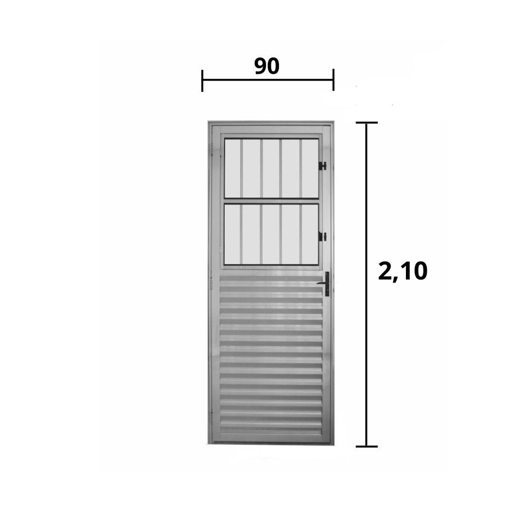 Porta Postigo Aluminio Brilhante 2.10 x 0.90 - Hale - 3