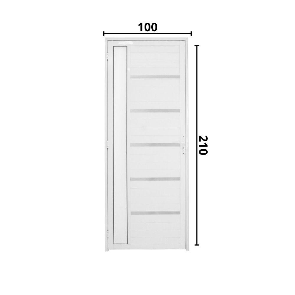 Porta Lambril Solara com Visor 1.00 x 2.10 Branca Lado Esquerdo - Hale - 5
