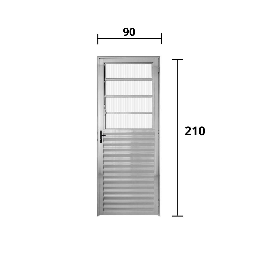 Porta Basculante Aluminio Brilhante 2.10 x 0.90 - Hale - 2