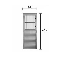 Porta Postigo Aluminio Brilhante 2.10 x 0.90 - Hale - 2
