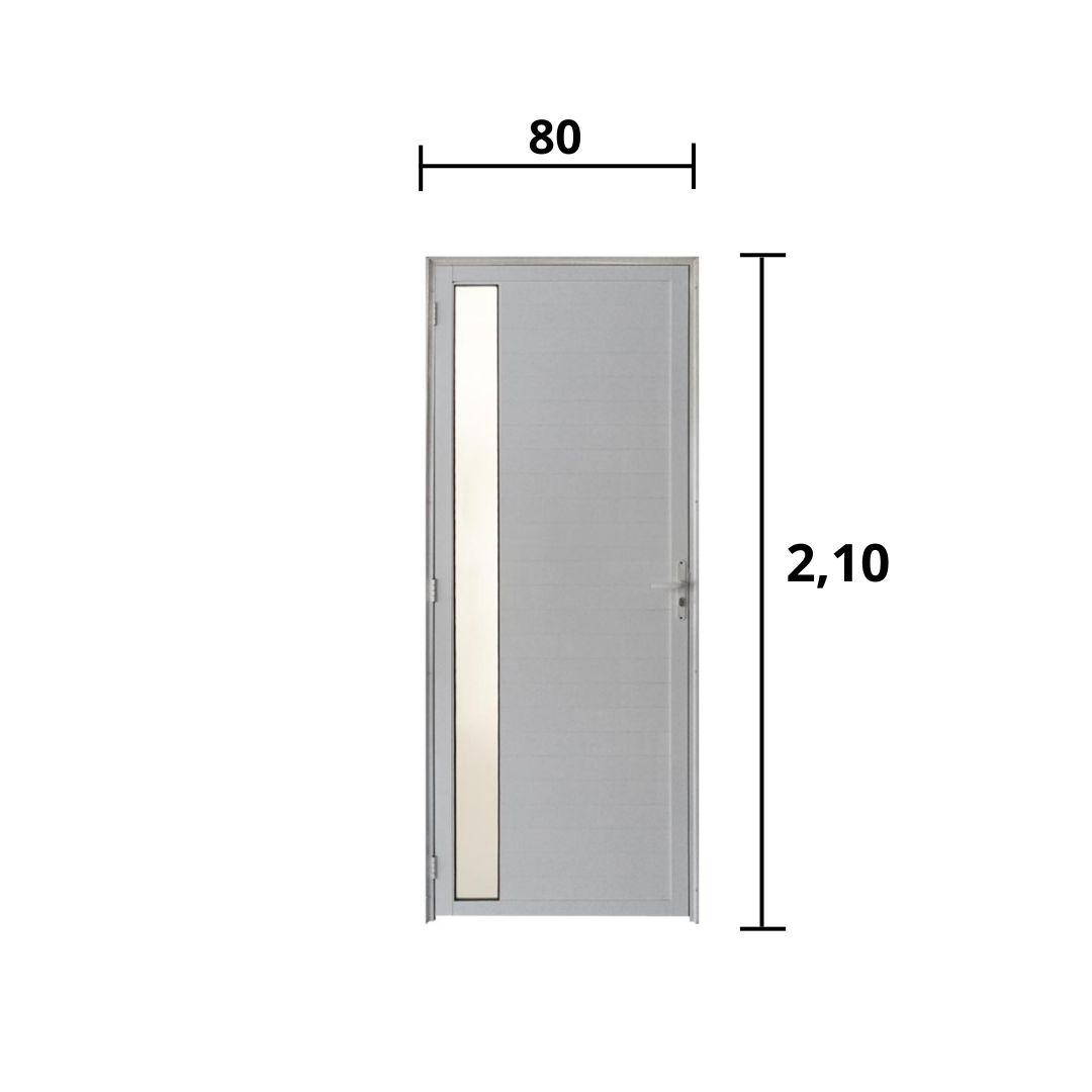 Porta Lambril C/ Visor Alumínio Branco 2.10 x 0.80 - Hale - 2