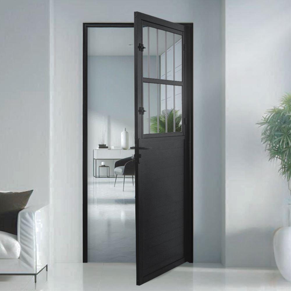 Porta Social Lambril Alumínio Preto 2.10 x 90 Lado Direito – Hale - 2