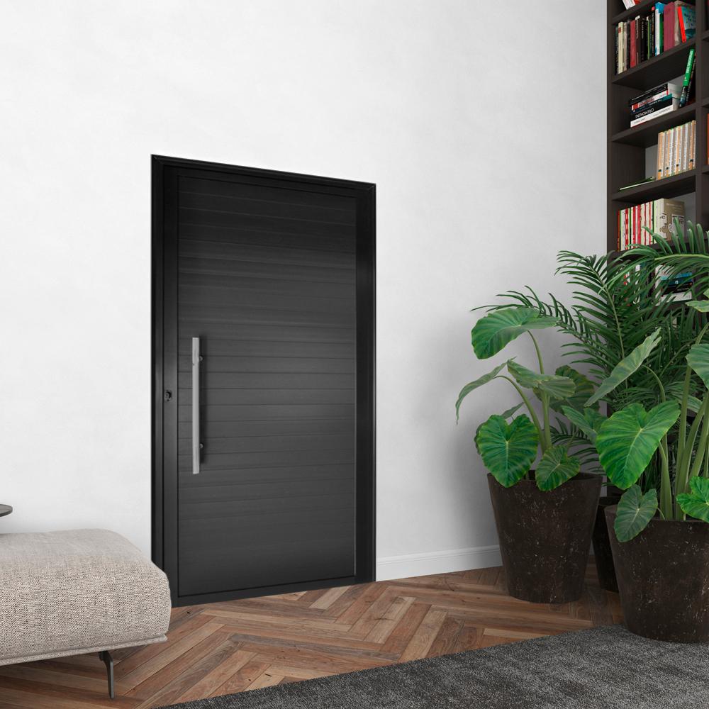 Porta Lambril C/Puxador Aluminio Preto 2.10 x 0.90 - Hale - 3