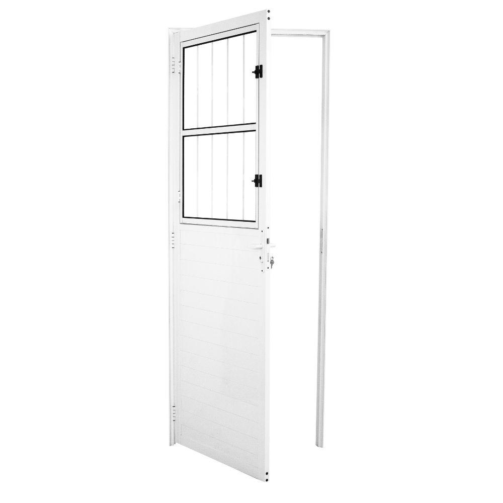 Porta Social Lambril Alumínio Branco 2.10 x 90 Lado Direito – Hale - 3