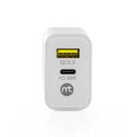 Carregador Universal, Mistertech, USB-C/ USB, 30W, Branco - 3