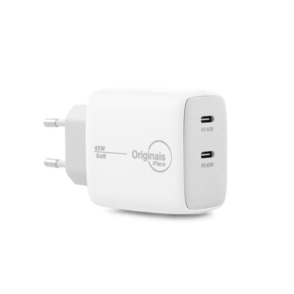 Carregador USB-C GaN, 65W, 2 Entradas, Linha Sampa, Originais iPlace - 1
