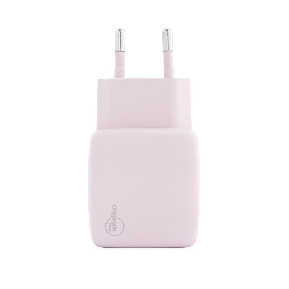 Carregador USB-C/USB, 30W, 2 Portas, Originais iPlace, Rosa - 6