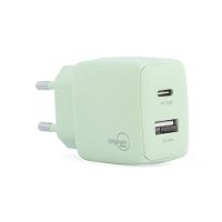 Carregador USB-C/USB, 30W, 2 Portas, Originais iPlace, Verde  - 1