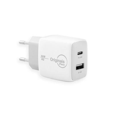Carregador USB-C/USB, 30W, 2 Portas, Originais iPlace