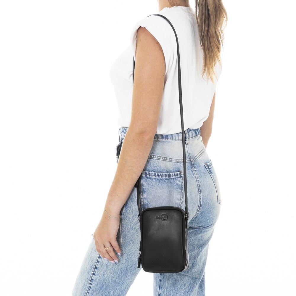 Bolsa de Couro Transversal, Rafa Originais iPlace, Preta - 3