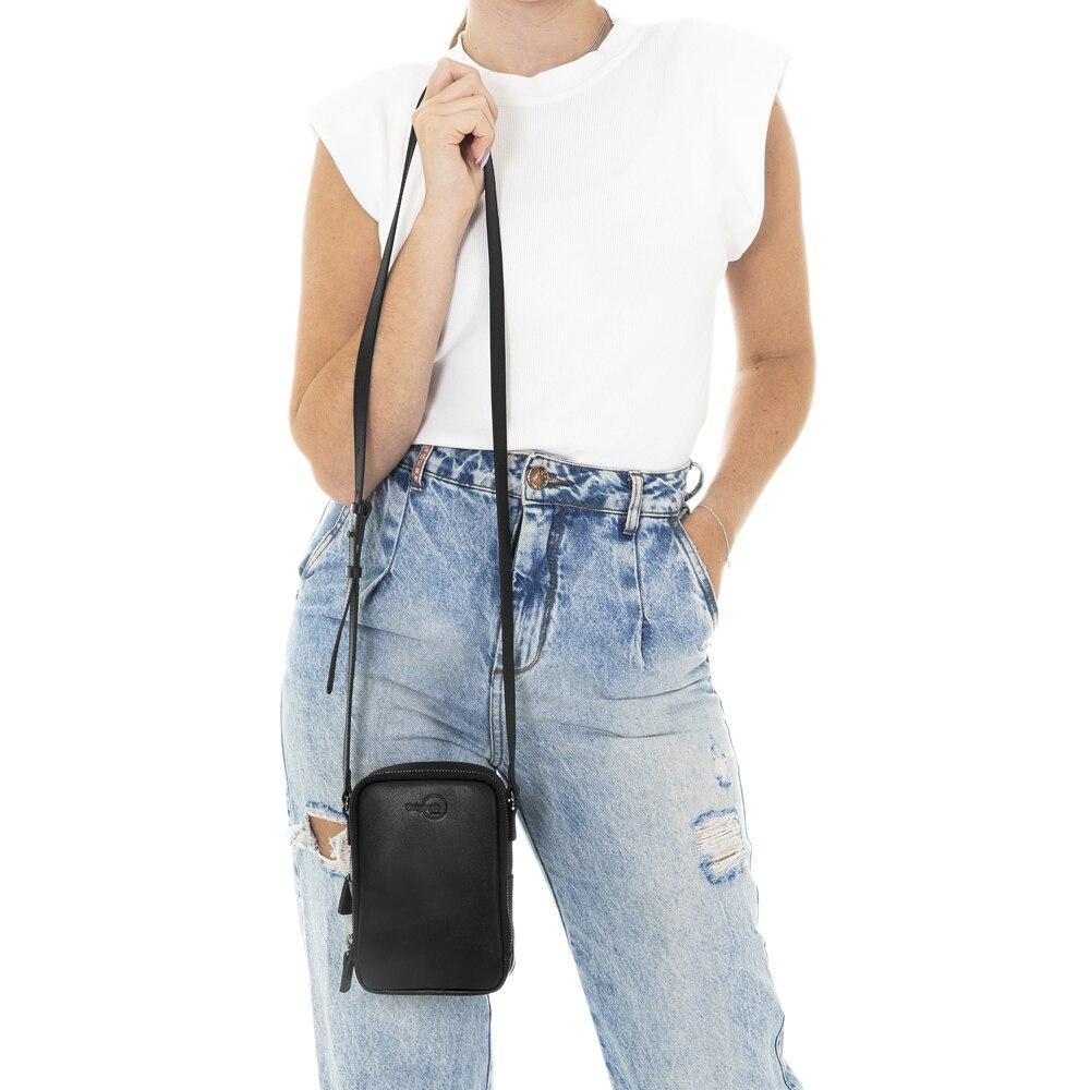 Bolsa de Couro Transversal, Rafa Originais iPlace, Preta - 8